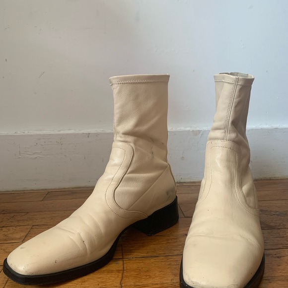 Beautiful Labucq Caro Nappa boots in cream! - Picture 2 of 10